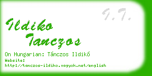 ildiko tanczos business card